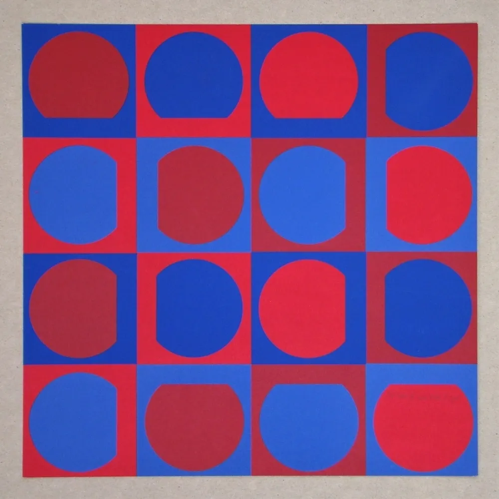 Screenprint Vasarely - Eridan Rouge