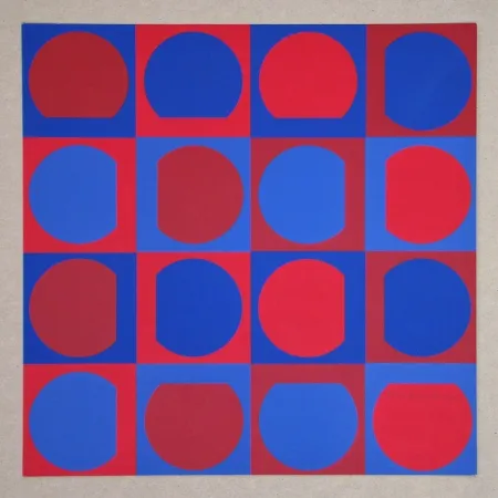 Screenprint Vasarely - Eridan Rouge
