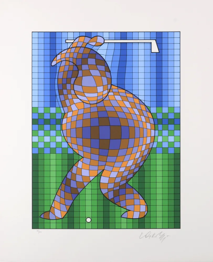Screenprint Vasarely - Golf, 1980 - Hand-signed!