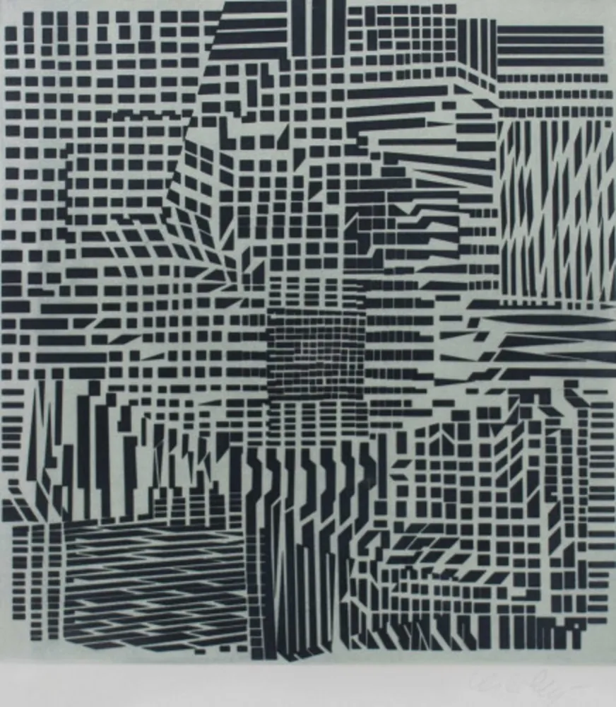 Etching And Aquatint Vasarely - Hommage a Bach III, ca