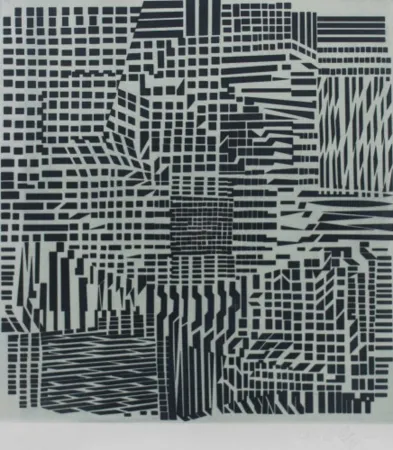 Etching And Aquatint Vasarely - Hommage a Bach III, ca
