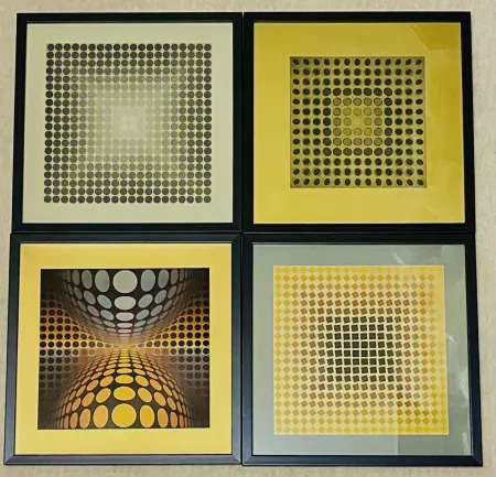 No Technical Vasarely - Lot Sérigraphies encadrés