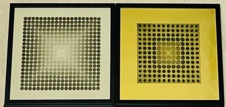Screenprint Vasarely - Lot Sérigraphies encadrés