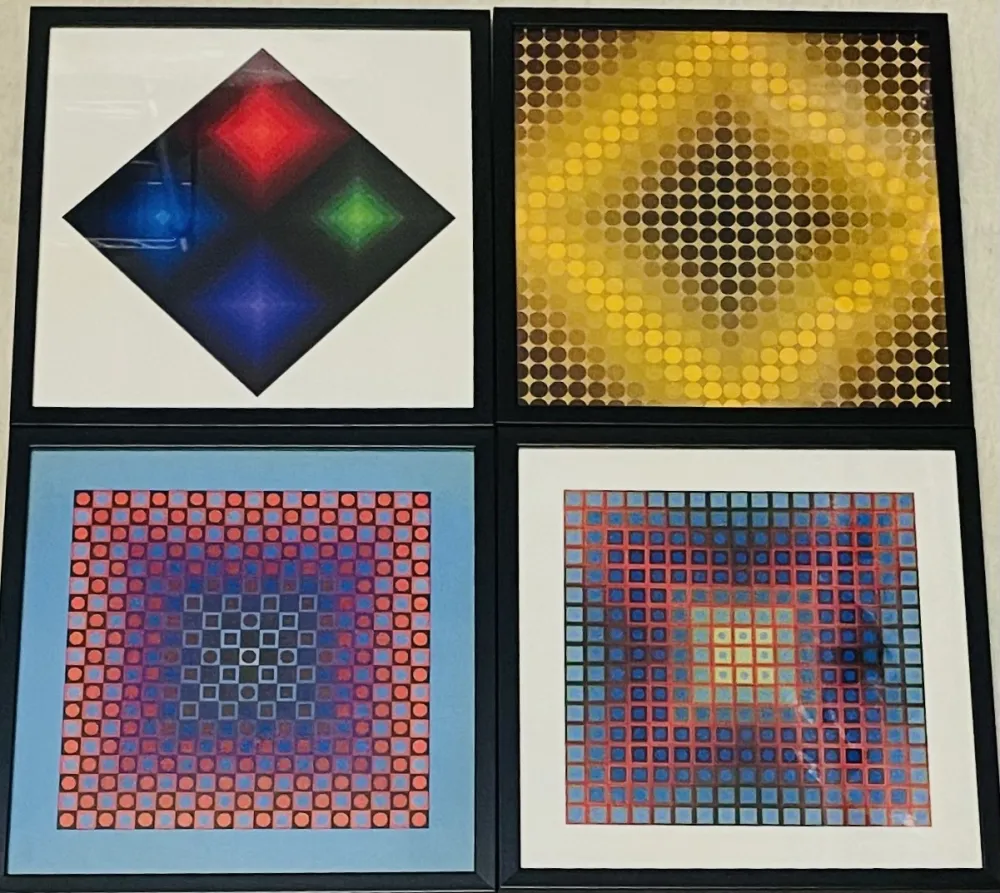 Screenprint Vasarely - Lot Sérigraphies encadrés