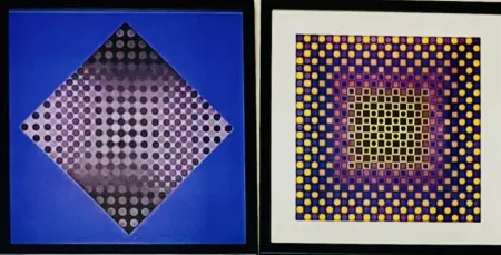 Screenprint Vasarely - Lot Sérigraphies encadrés