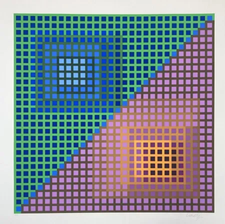 Lithograph Vasarely - Lum