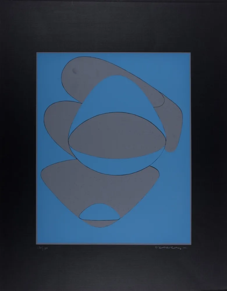 Screenprint Vasarely - Mar Caribe