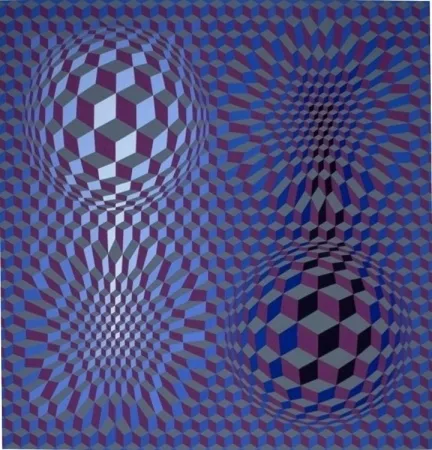 Lithograph Vasarely - Metagalaxie