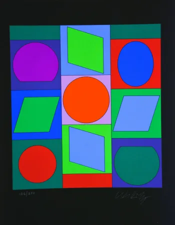 Screenprint Vasarely - Microcosmos 