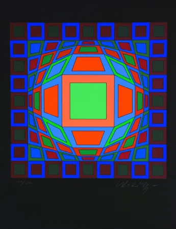 Screenprint Vasarely - Microcosmos 