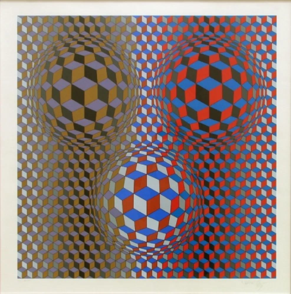 Screenprint Vasarely - Nebulus II