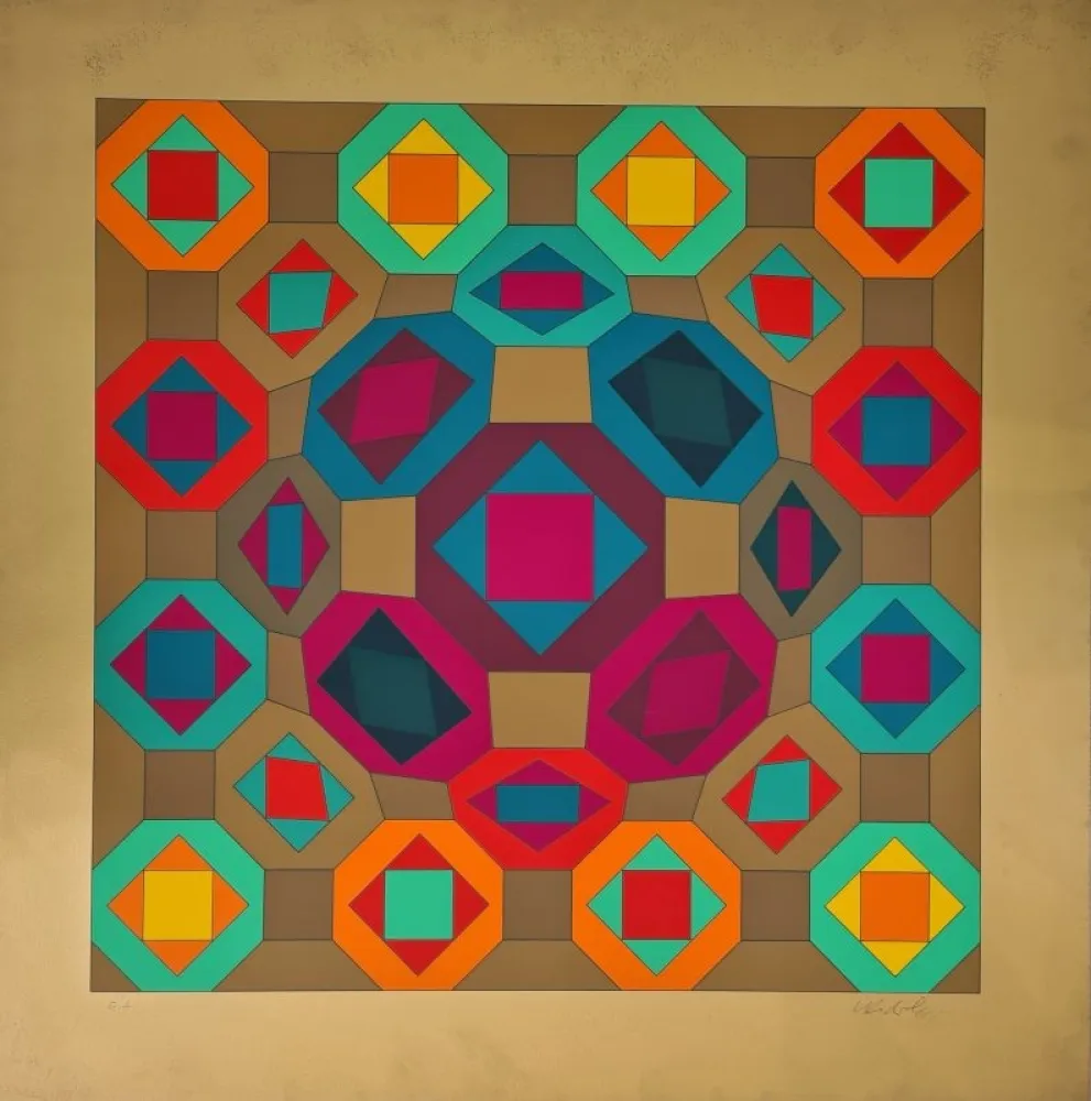 Screenprint Vasarely - Okta-Or 