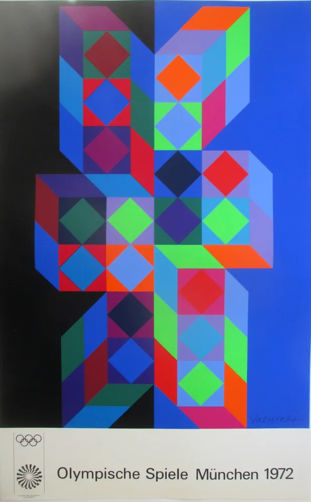 Screenprint Vasarely - OL 1972 - original silkscreen 