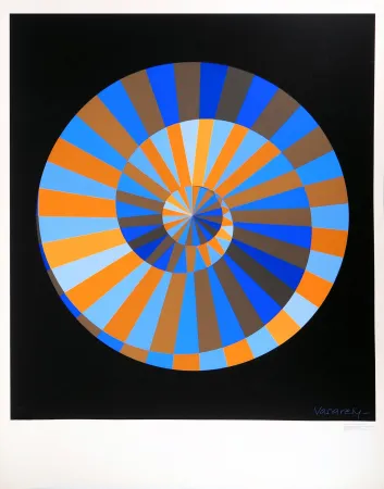 Screenprint Vasarely - Olympia, Ciel et Soleil (composition cinétique)