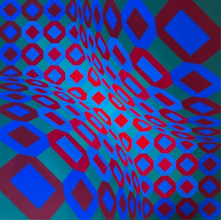 Screenprint Vasarely - Optical composition