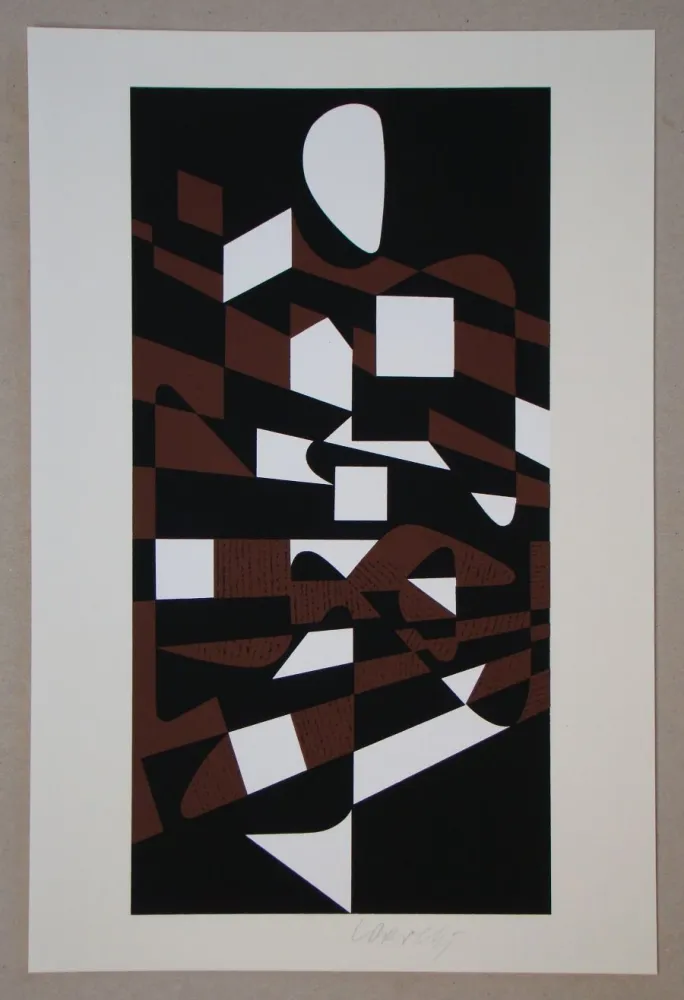 Screenprint Vasarely - Orchidess