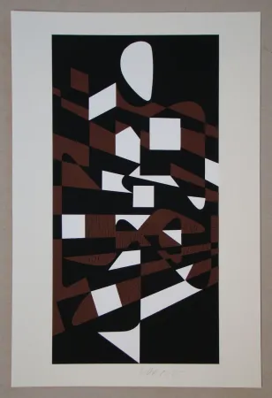 Screenprint Vasarely - Orchidess