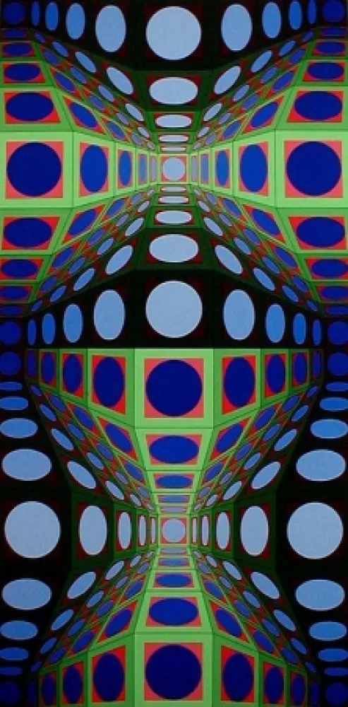 Screenprint Vasarely - Pava