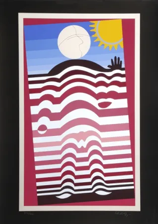 Screenprint Vasarely - Sunbather