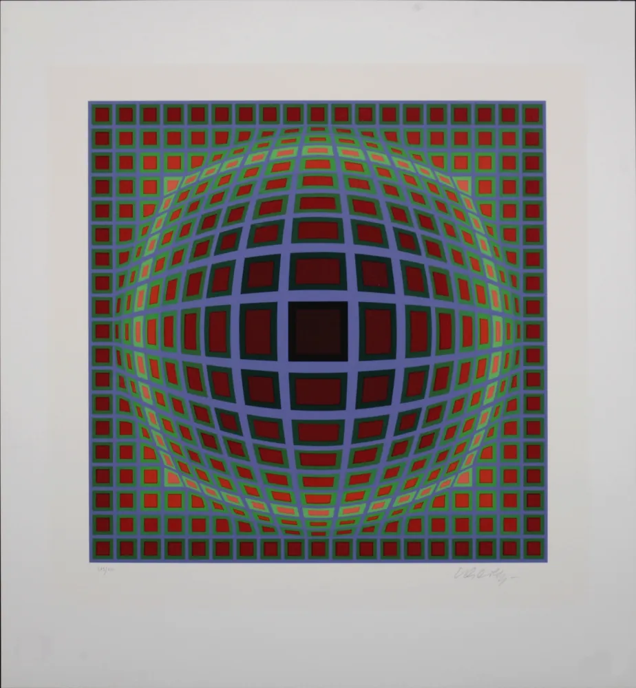 Screenprint Vasarely - Titan B, 1985 - Hand-signed!