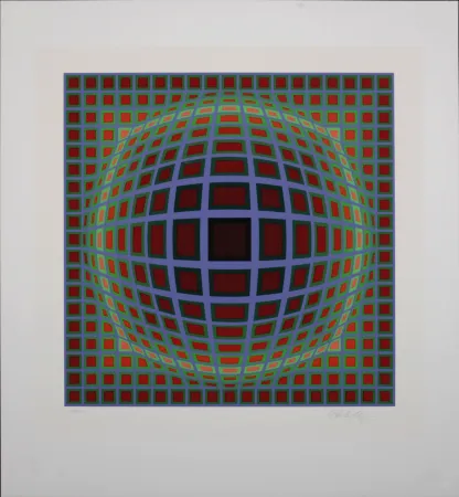 Screenprint Vasarely - Titan B, 1985 - Hand-signed!