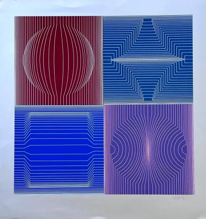 Screenprint Vasarely - Tokyo