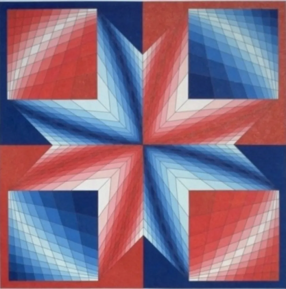 Lithograph Vasarely - Tsillag