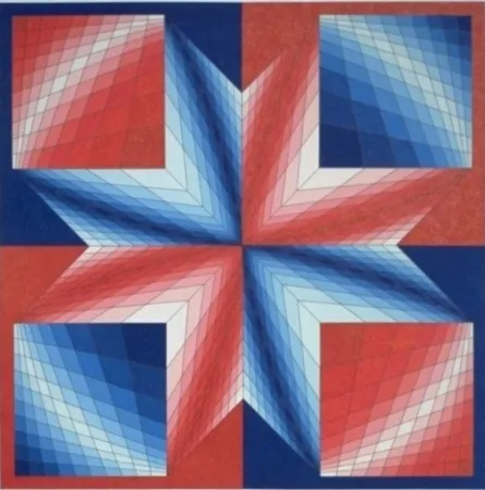 Lithograph Vasarely - Tsillag