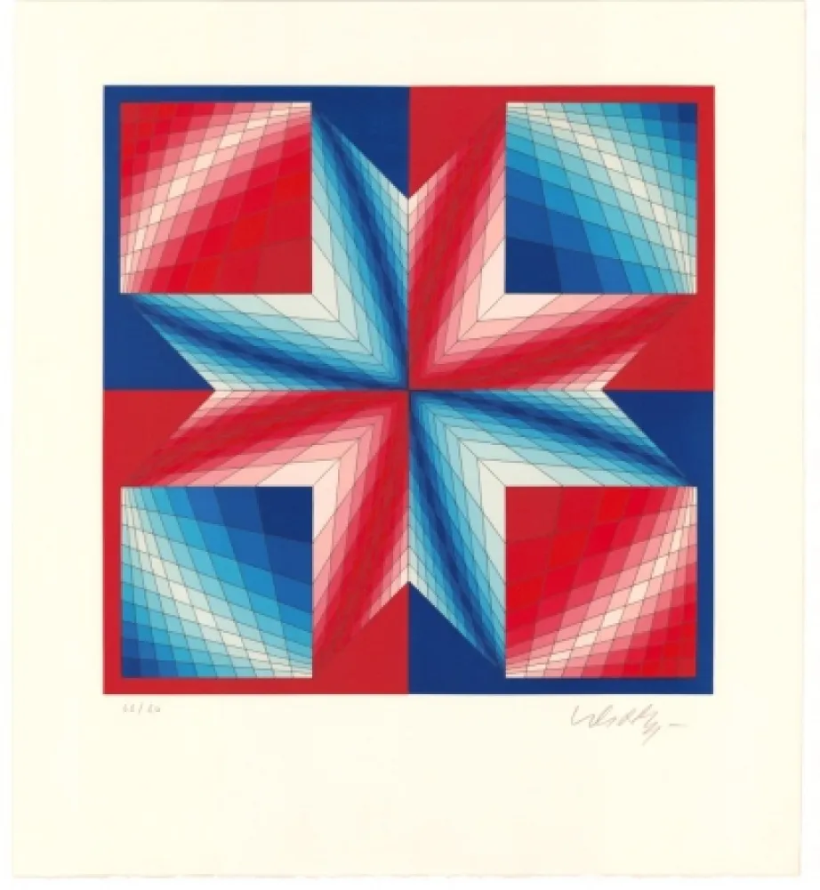 Lithograph Vasarely - Tsillag