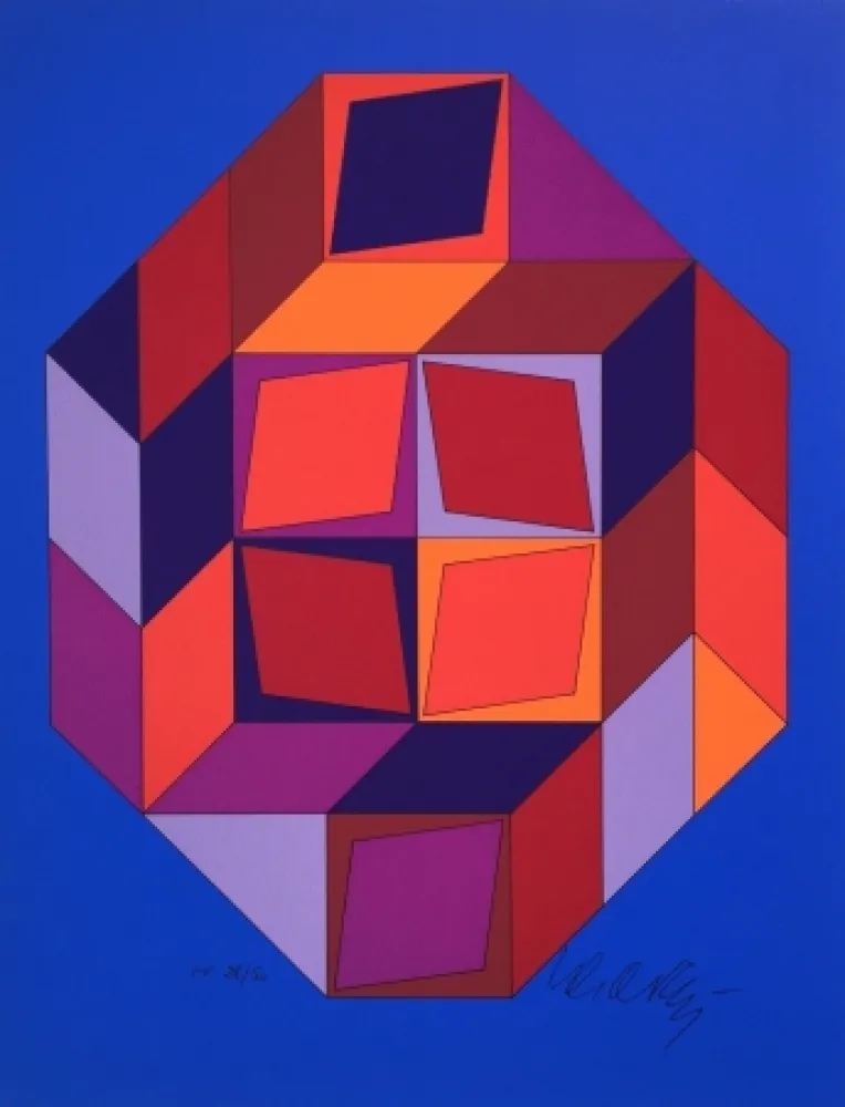 Screenprint Vasarely - Untitled #7