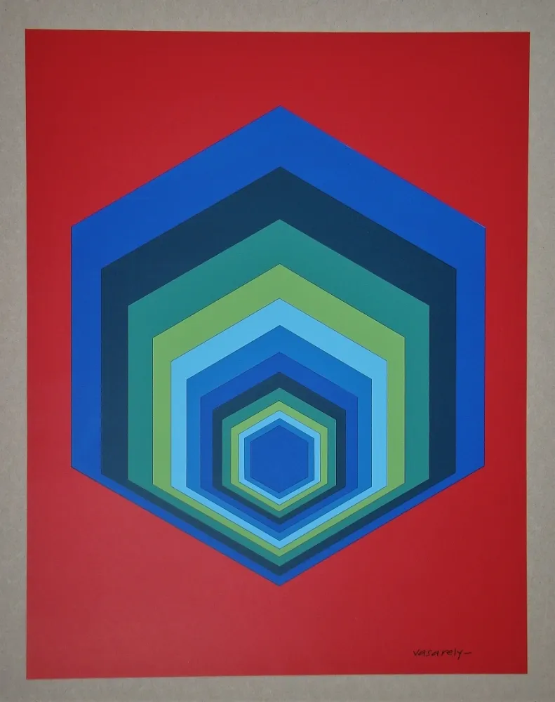 Screenprint Vasarely - Untitled - Sextans