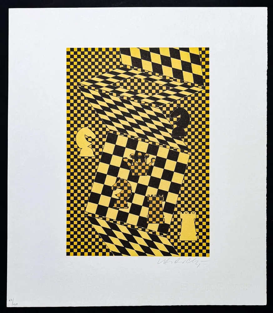 Lithograph Vasarely - Victor Vasarely (1906–1997) - ECHIQUIER - Lithograph on BFK Rives paper - 1935