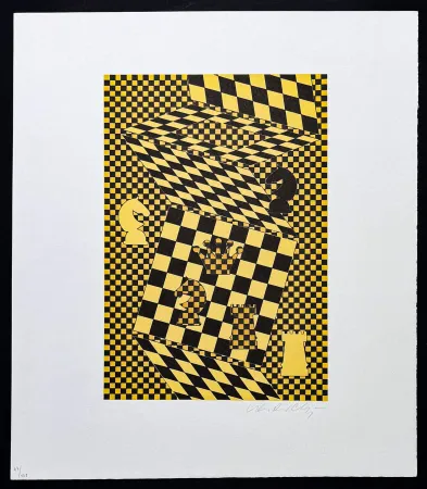 Lithograph Vasarely - Victor Vasarely (1906–1997) - ECHIQUIER - Lithograph on BFK Rives paper - 1935