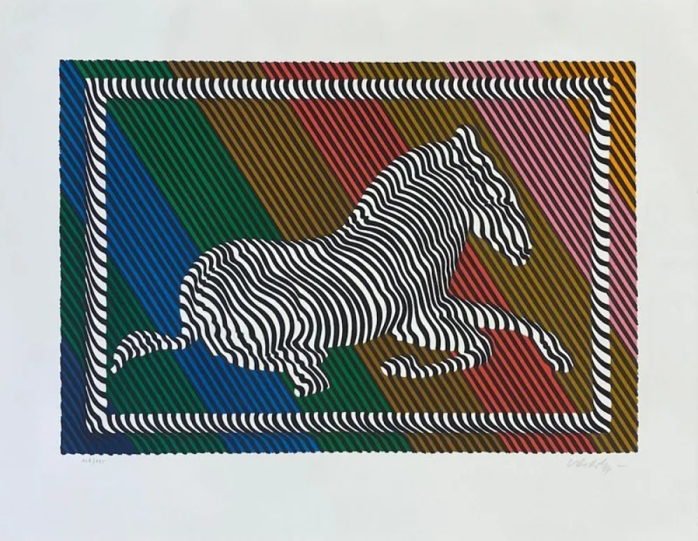 Lithograph Vasarely - Zebra 3 