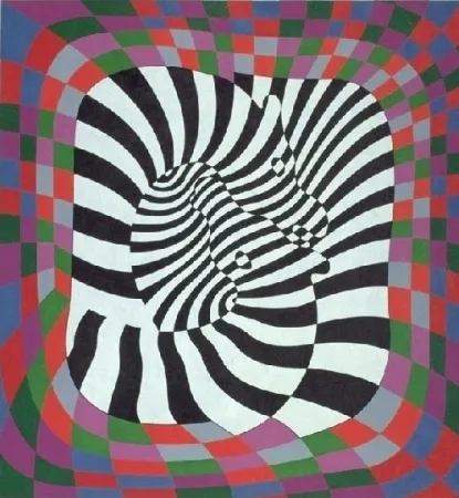 Lithograph Vasarely - Zèbres