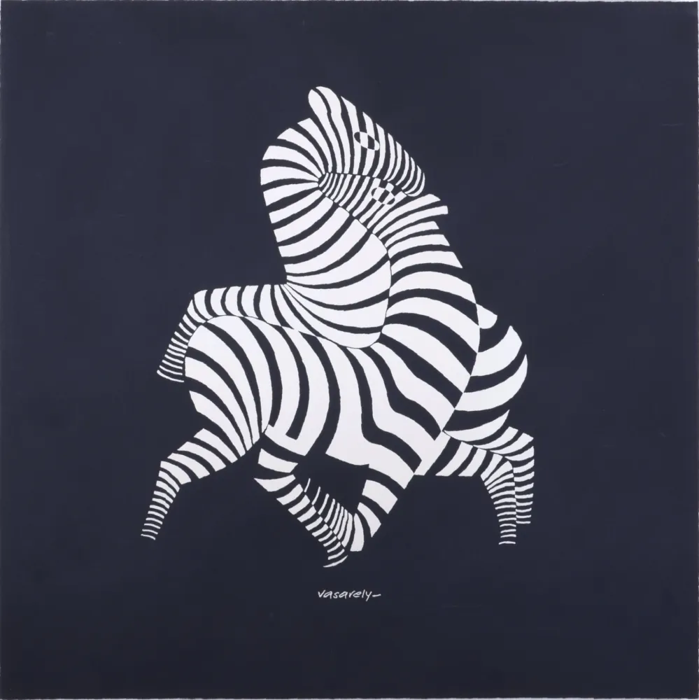 Screenprint Vasarely - Zèbres, c. 1960 - Opt Art classic!