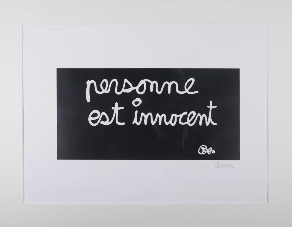 Lithograph Vautier - Personne est innocent