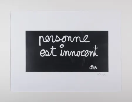 Lithograph Vautier - Personne est innocent