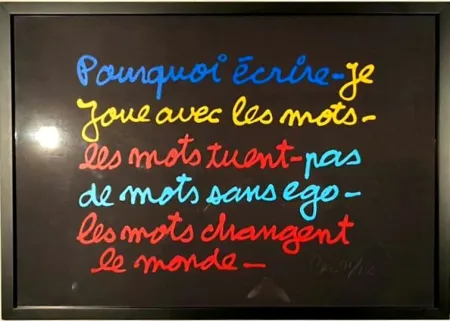 Screenprint Vautier - Pourquoi écrire