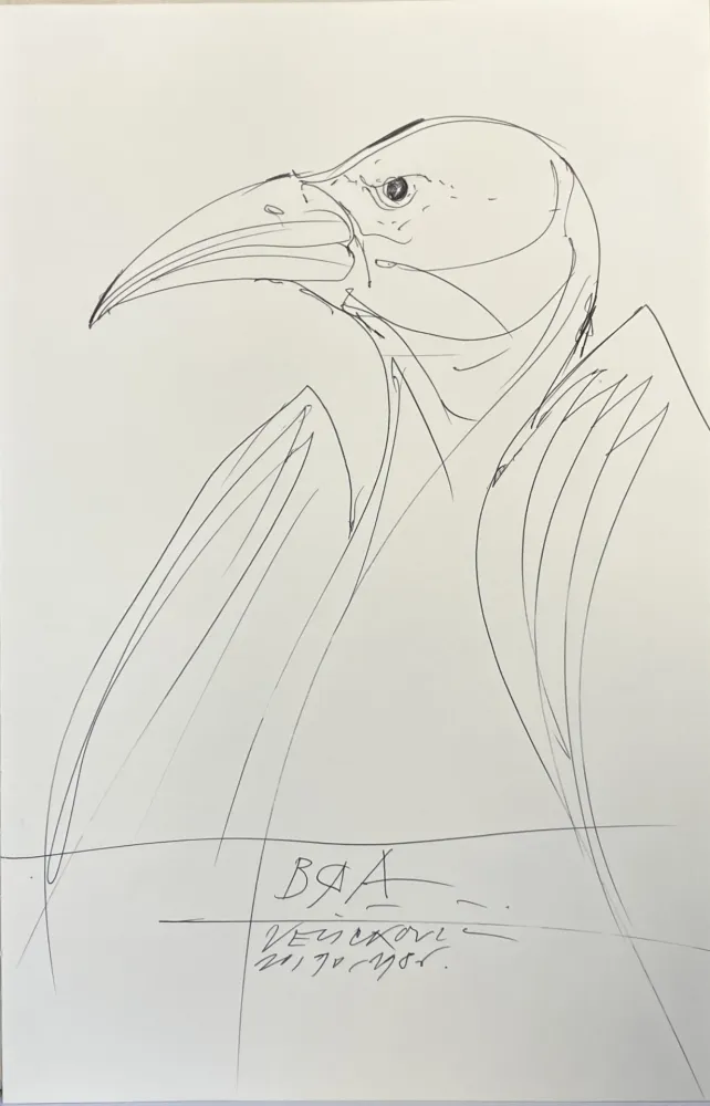 No Technical Velickovic - Dessin au stylo bille, 1986. 