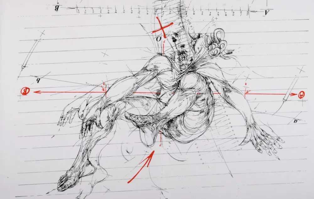 Screenprint Velickovic - La Chute, 1975