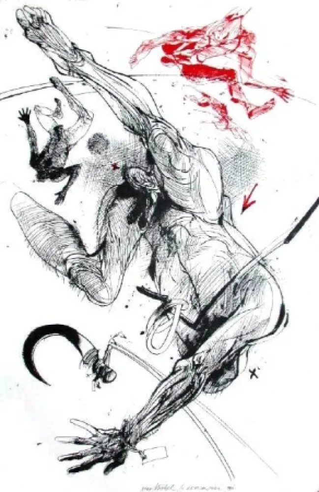 Lithograph Velickovic - La serpe