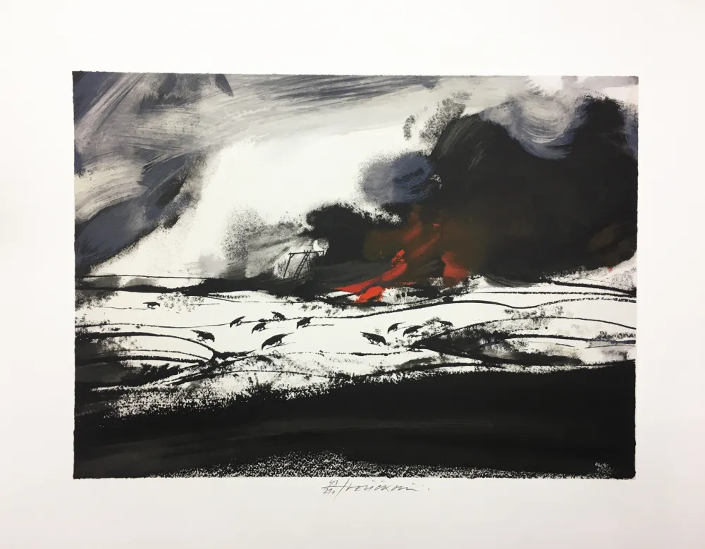 Lithograph Velickovic - LES CORBEAUX (D'après 