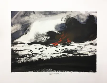 Lithograph Velickovic - LES CORBEAUX (D'après 