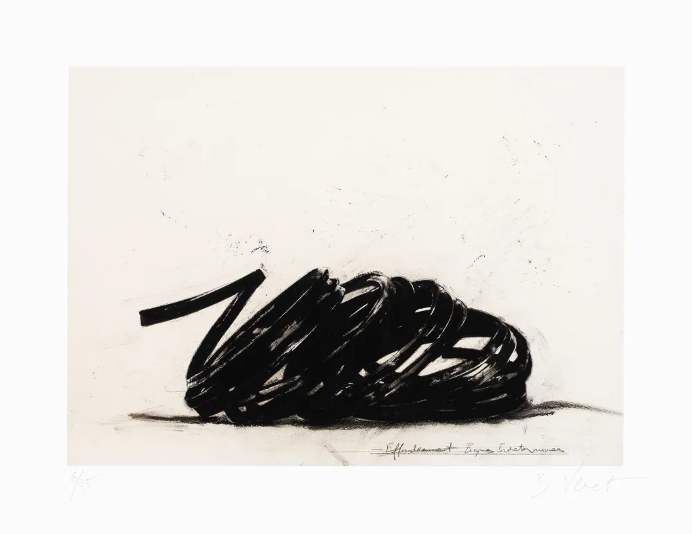Lithograph Venet - Effondrement lignes indéterminées