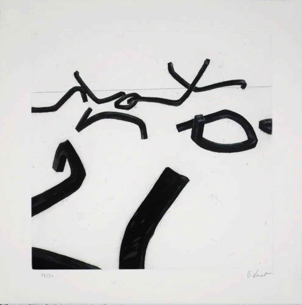 Etching Venet - Lignes Indéterminées #I, c. 1990 - Hand-signed!