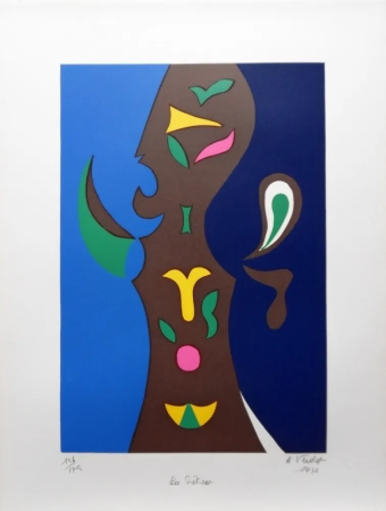 Lithograph Verdet - La Prétresse