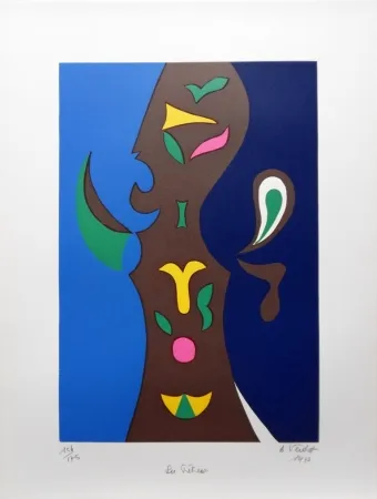 Lithograph Verdet - La Prétresse