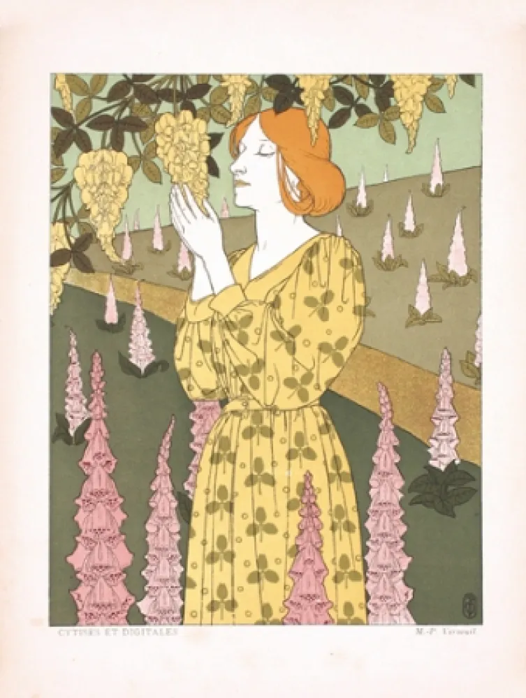 Lithograph Verneuil - Cytises et digitales