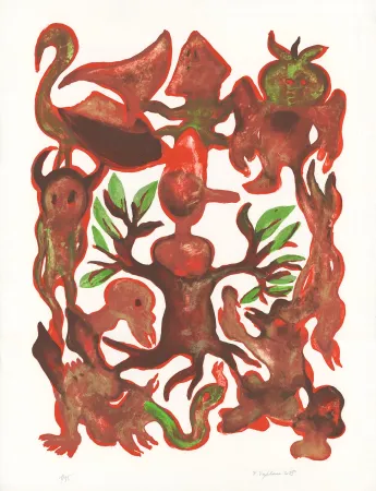 Lithograph Verschaere - La Géographie du Totem